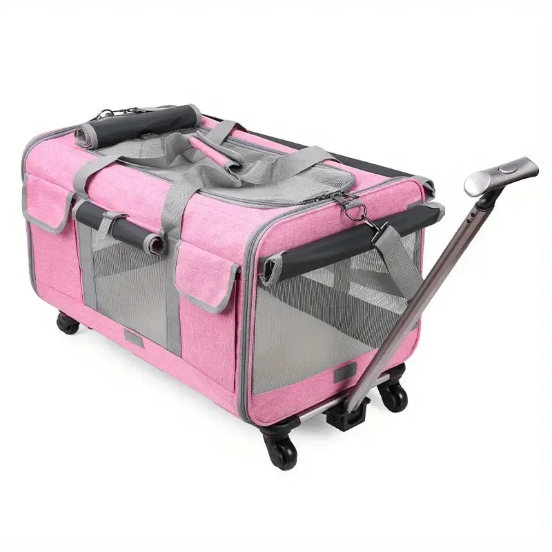 Rolling Pet Carrier - Travel Stress-Free with Your Large Pet