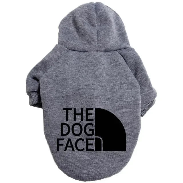 Dog Face Print Hoodie - Winter Jacket for Large Dogs