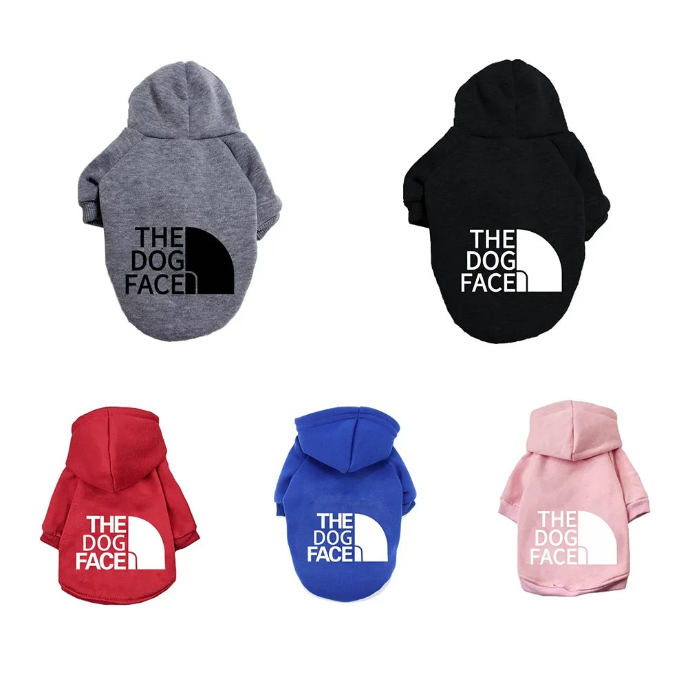 Dog Face Print Hoodie - Winter Jacket for Large Dogs