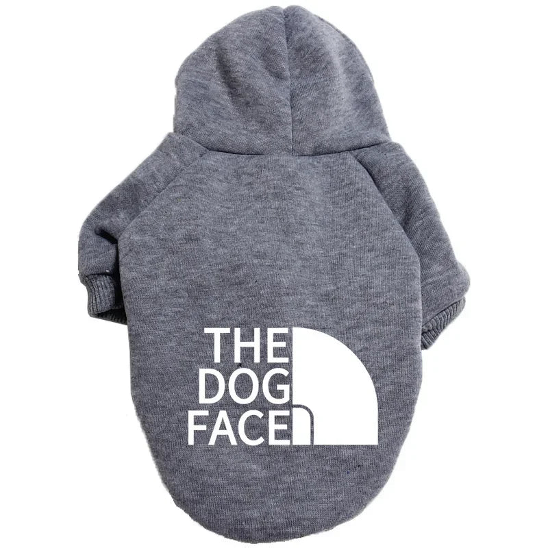 Dog Face Print Hoodie - Winter Jacket for Large Dogs