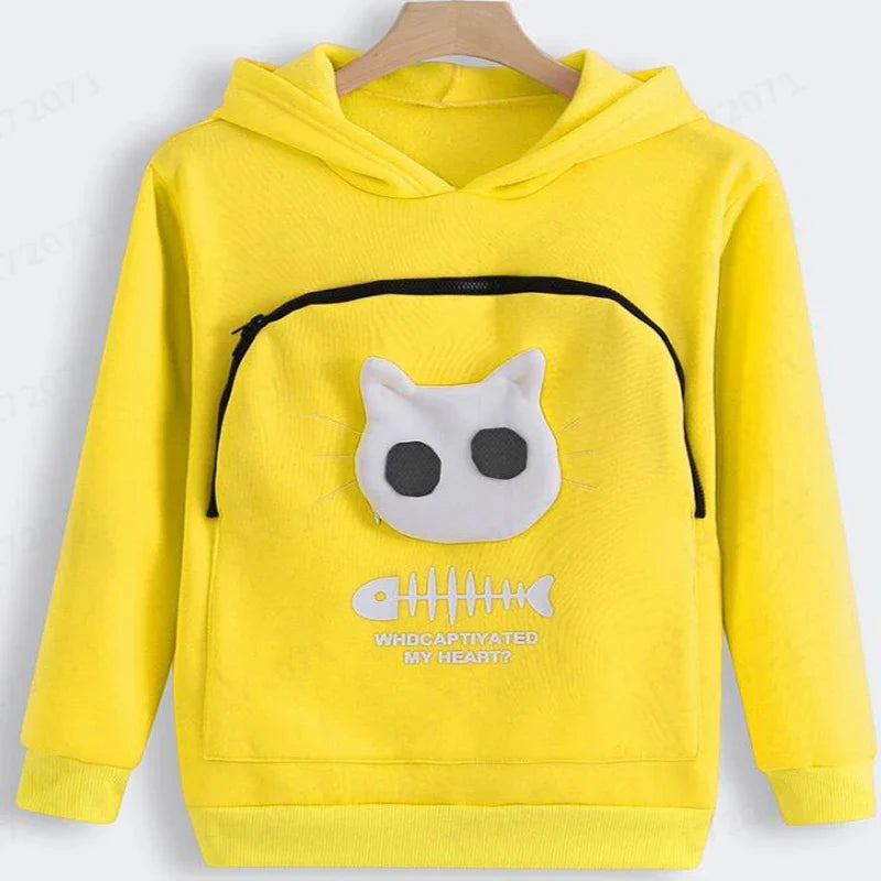 Pet Cuddle Pouch Hoodie - Carry Your Cat or Small Dog in Style
