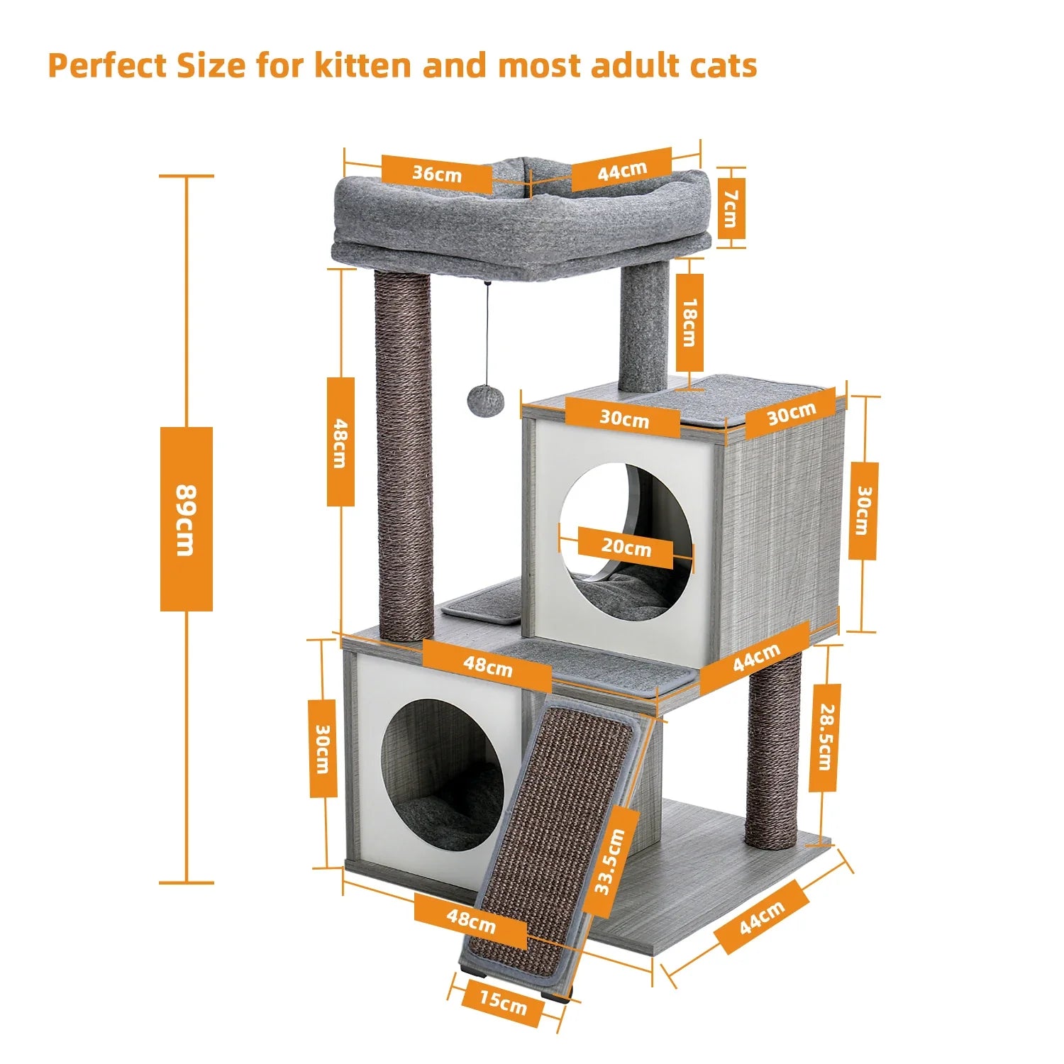 Natural Wooden Cat Tower