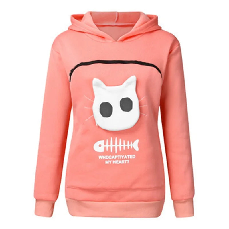 Pet Cuddle Pouch Hoodie - Carry Your Cat or Small Dog in Style