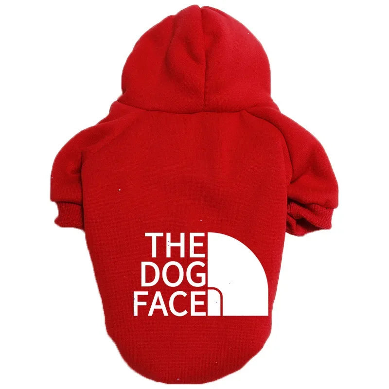 Dog Face Print Hoodie - Winter Jacket for Large Dogs