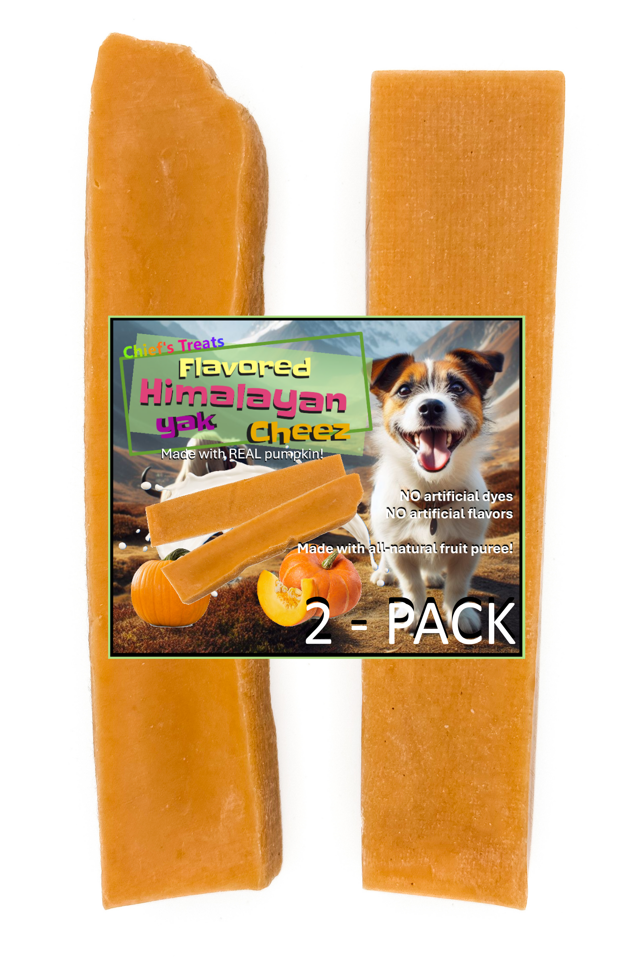 Pumpkin Flavored Yak Cheese Chew - made with REAL PUMPKIN Puree